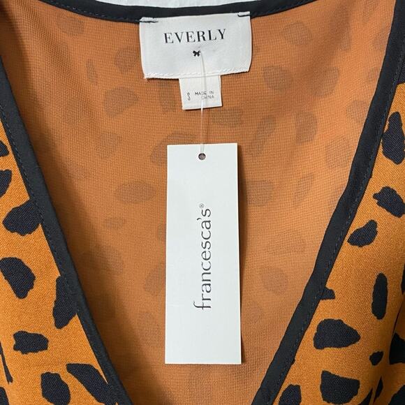 Francesca's Collections Everly Mini Women Small Brown Black Dress - Picture 5 of 6